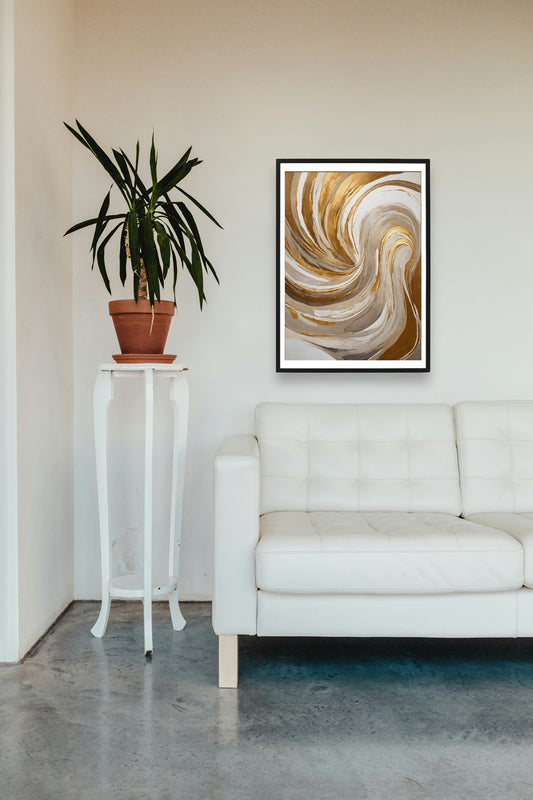 Original Acrylic Painting Harmony in Neutrals : Beige, White, Grey Painted on Canvas - without frame