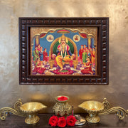 Chitragupta Gold Leaf Art in Wooden Frame