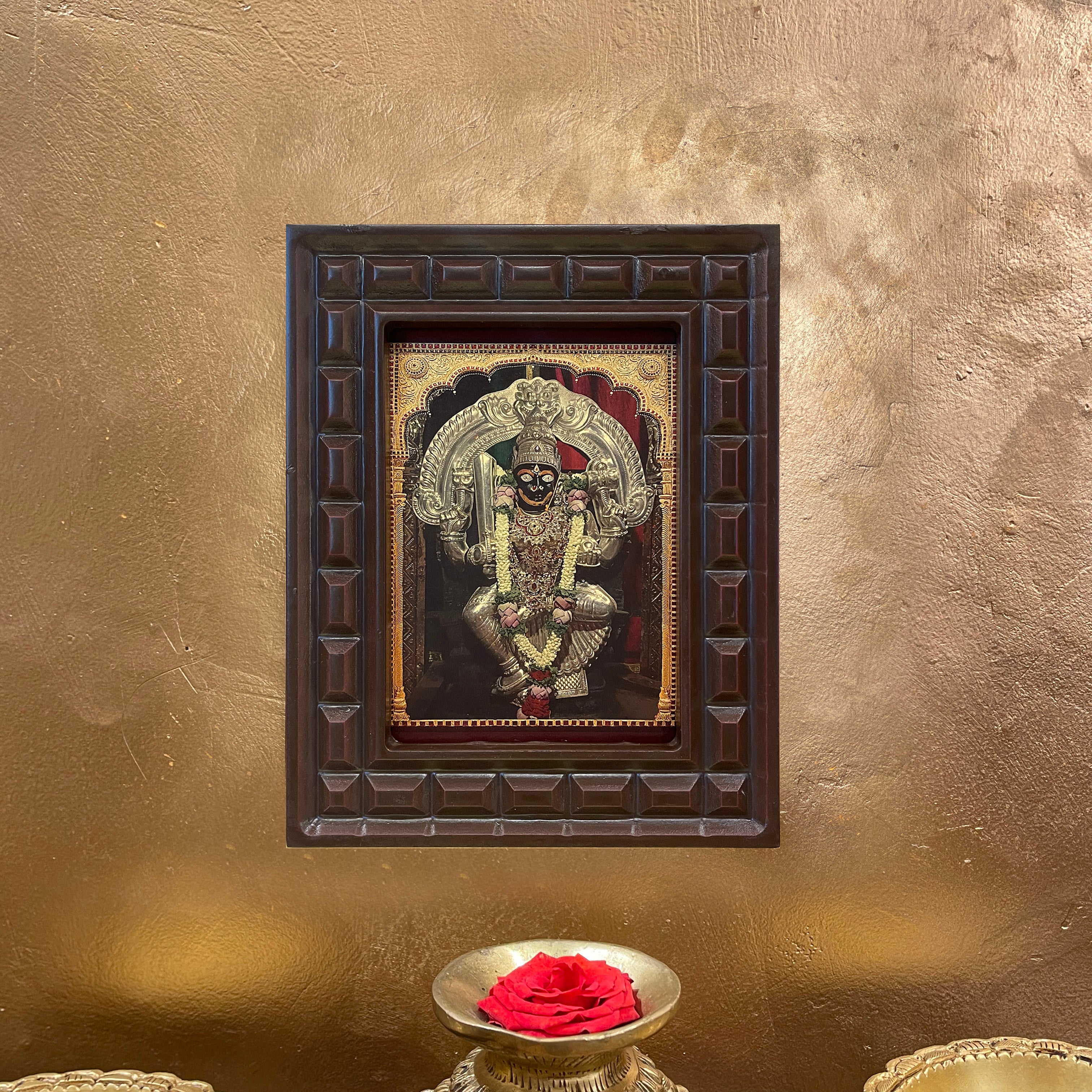 Gold Leafed Choudeshwari Devi in wooden Frame