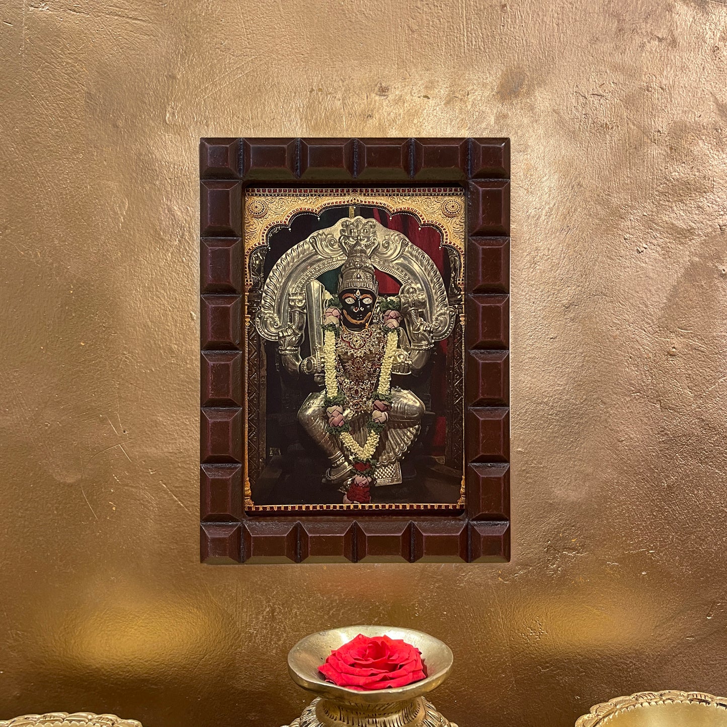 Gold Leafed Choudeshwari Devi in wooden Frame