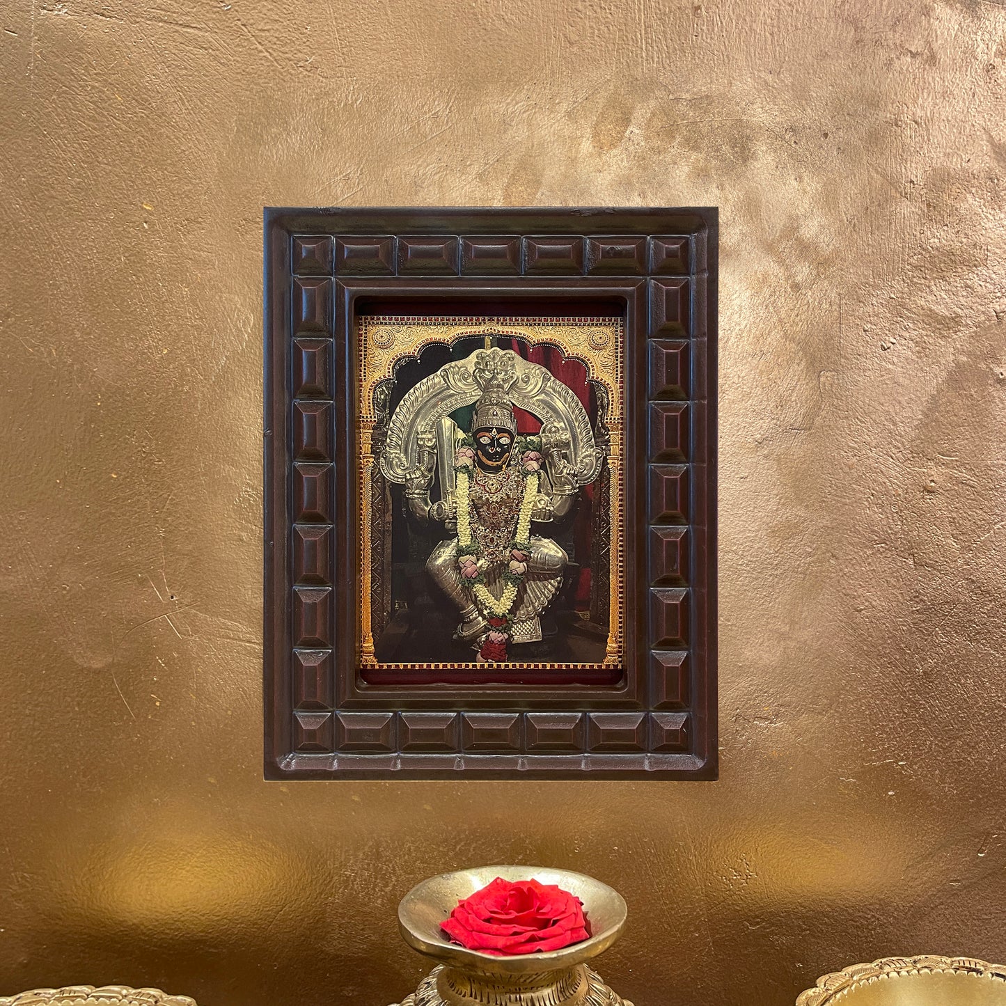 Gold Leafed Choudeshwari Devi in wooden Frame