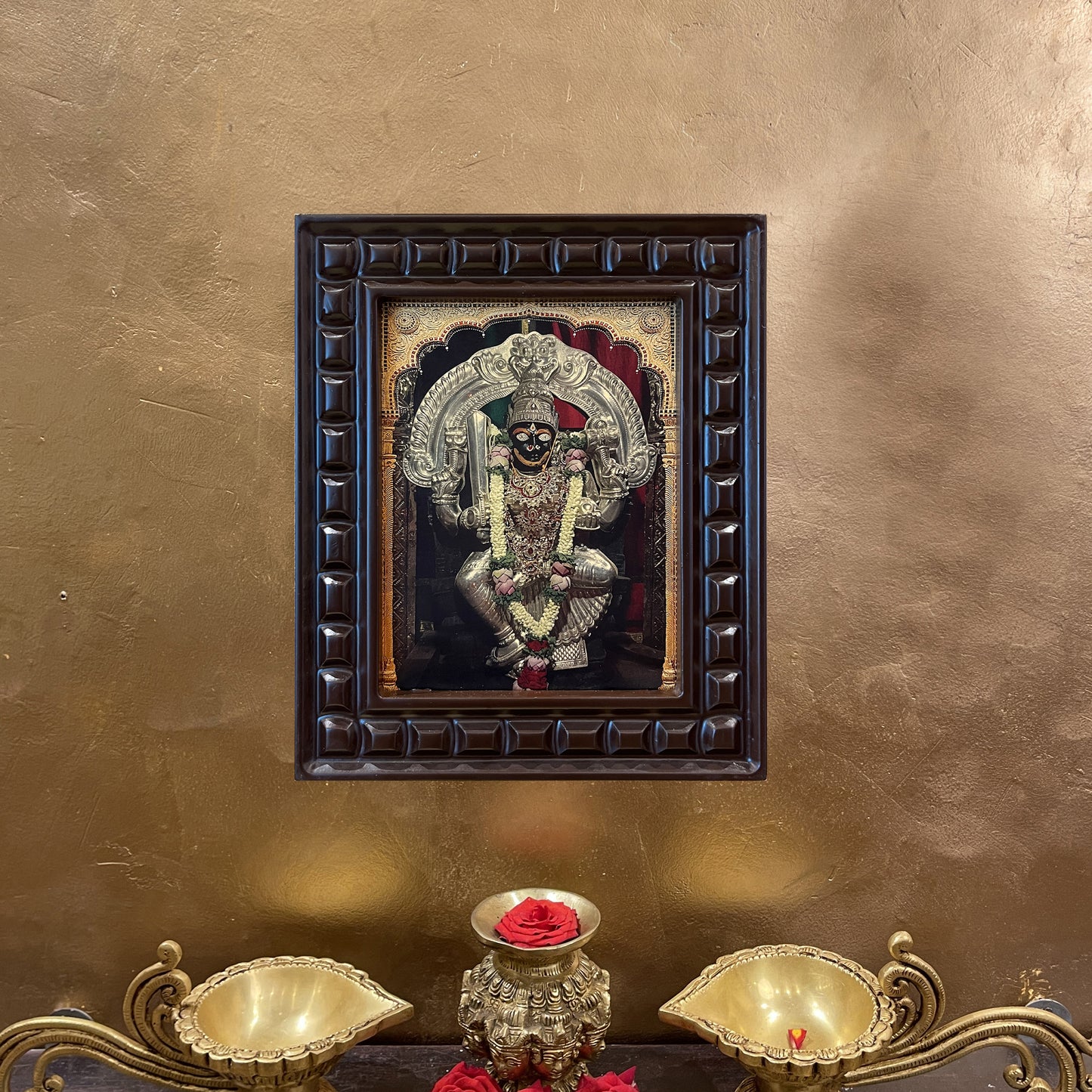 Gold Leafed Choudeshwari Devi in wooden Frame