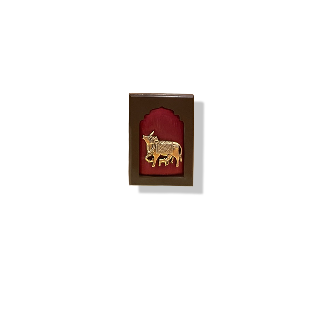 10 Auspicious Elements Wall Art Set with Kubera Center | Red Silk Backdrop Wooden Frame | Luxury Vastu Decor for Home Entrance & Living Room