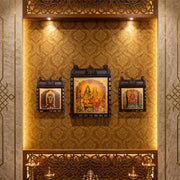 Shiv Parivar with Kala Bhairava & Dasarighatta Chowdeshwari Amman Temple Wall Frame | Premium Hindu Devotional Wall Decor | Estudio