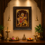 Durga Divine Grace Gold Leaf Art | Premium Framed Wall Decor for Pooja Room & Luxury Home by ESTUDIO