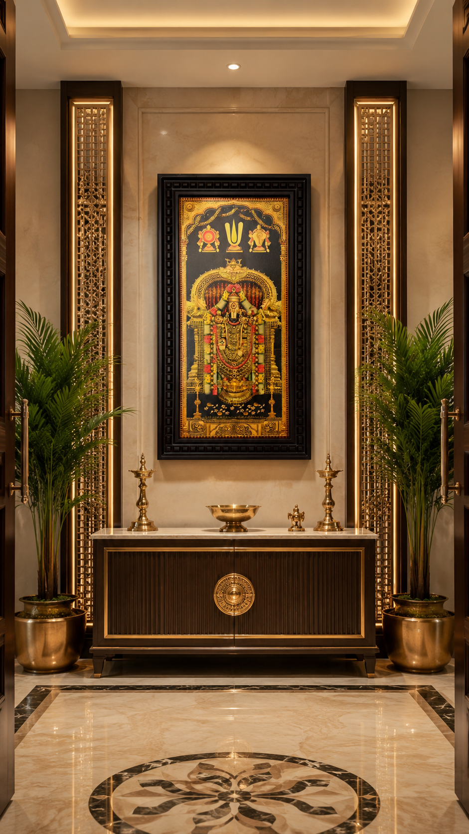 Tirupati Balaji Tanjore Painting Wall Art | Lord Venkateswara Frame for Home, Pooja Room & Office Decor