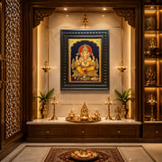 Lord Ganesha Gold Leaf Art | Premium Engineered Wooden Frame