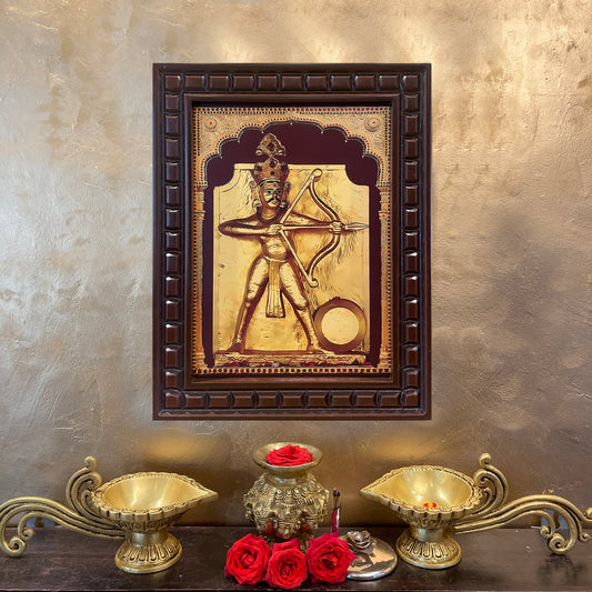 Lord Ghantakarna Gold Leafed Art in Wooden Frame