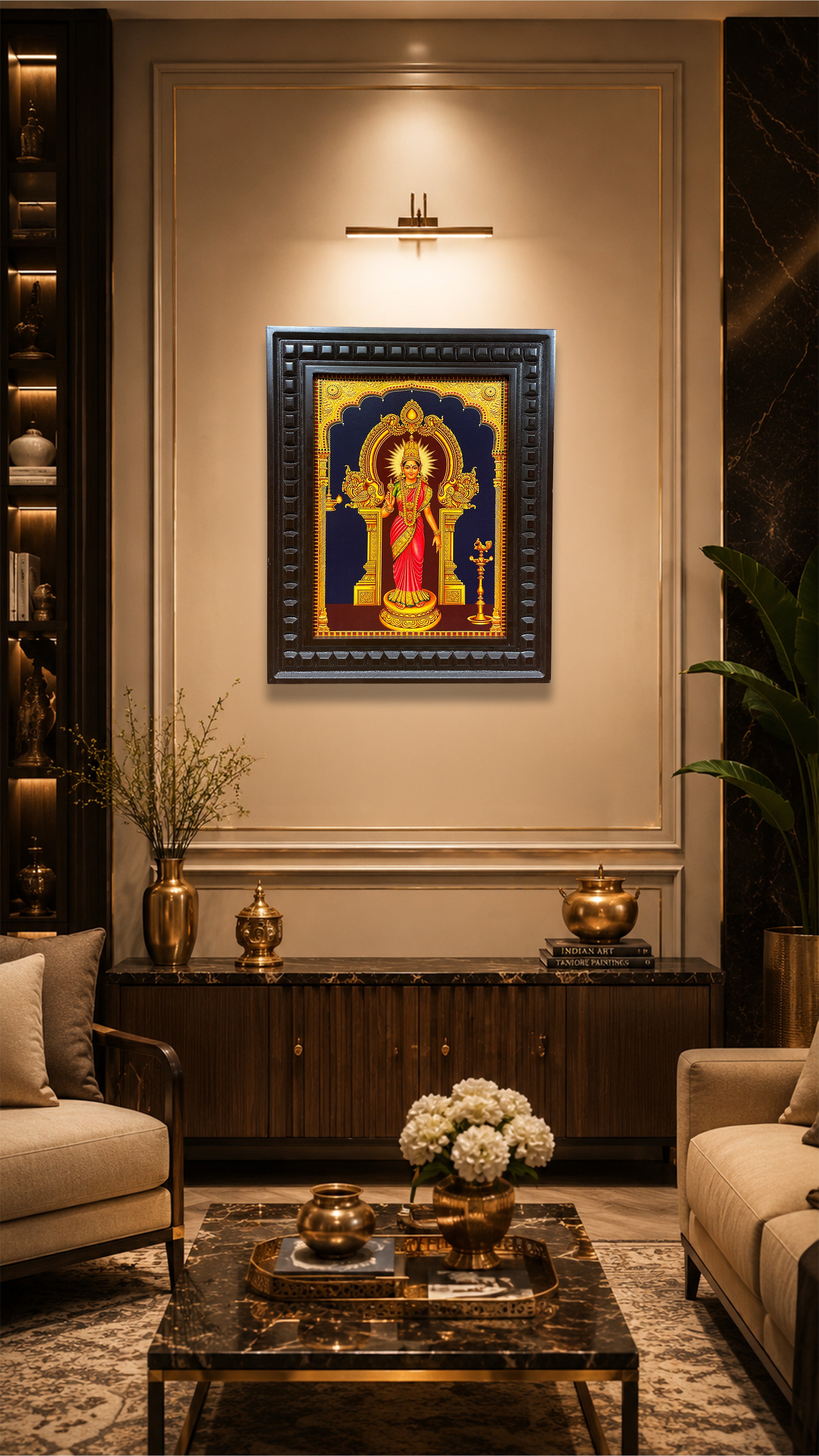 Gowri Amman Wall Art Frame | Divine Hindu Goddess Decor for Pooja Room | Premium Wooden Framed Artwork by ESTUDIO