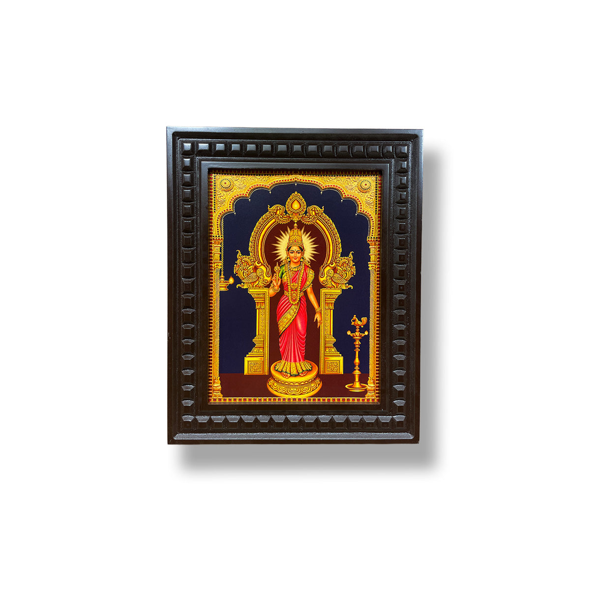 Gowri Amman Wall Art Frame | Divine Hindu Goddess Decor for Pooja Room | Premium Wooden Framed Artwork by ESTUDIO