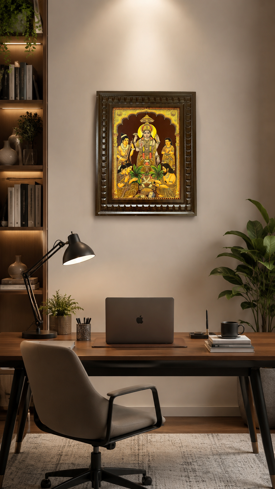 SatyaNarayana Gold Leaf Art | Traditional Pooja Room Wall Decor