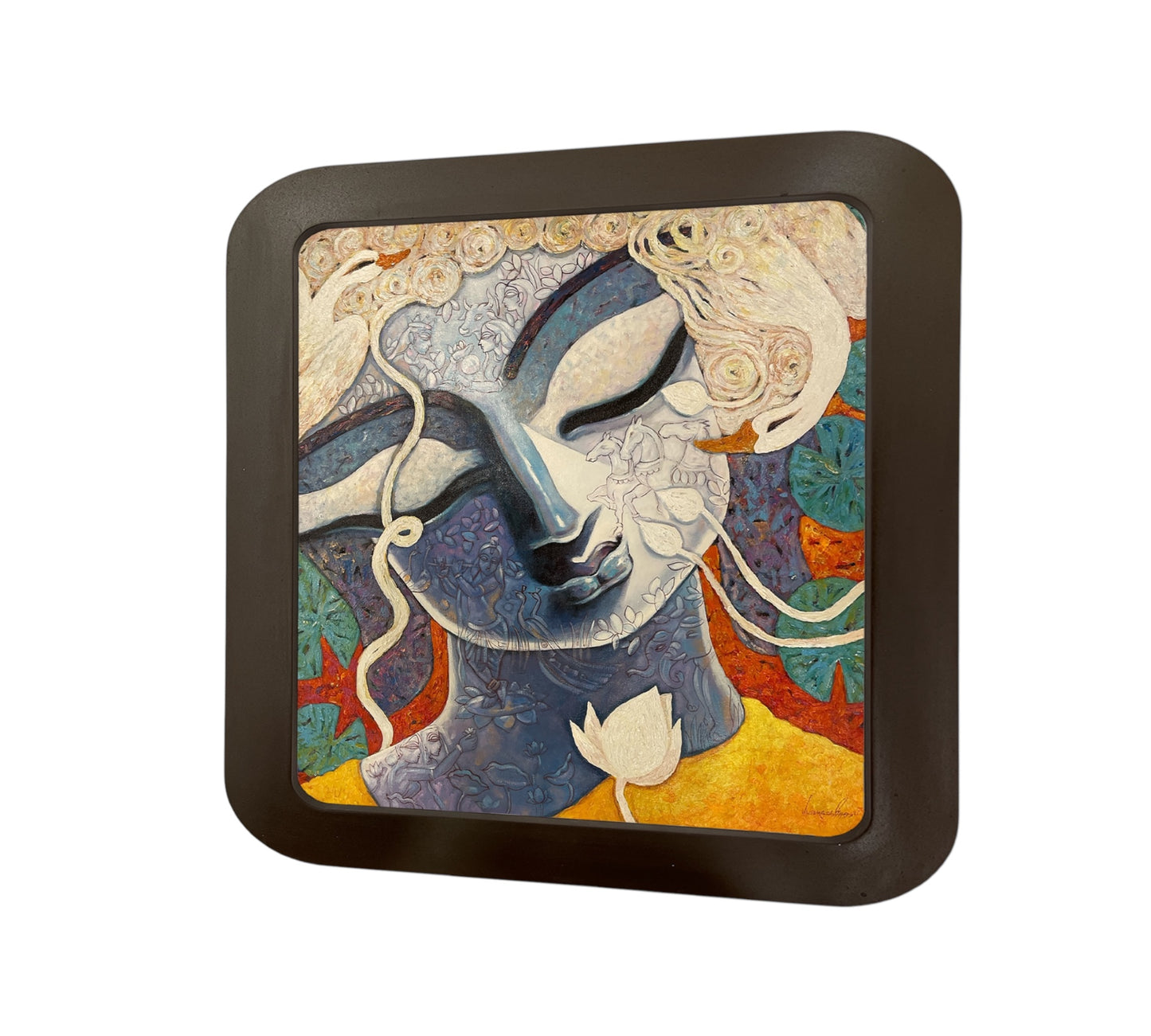 Radha Krishna & Swan Canvas