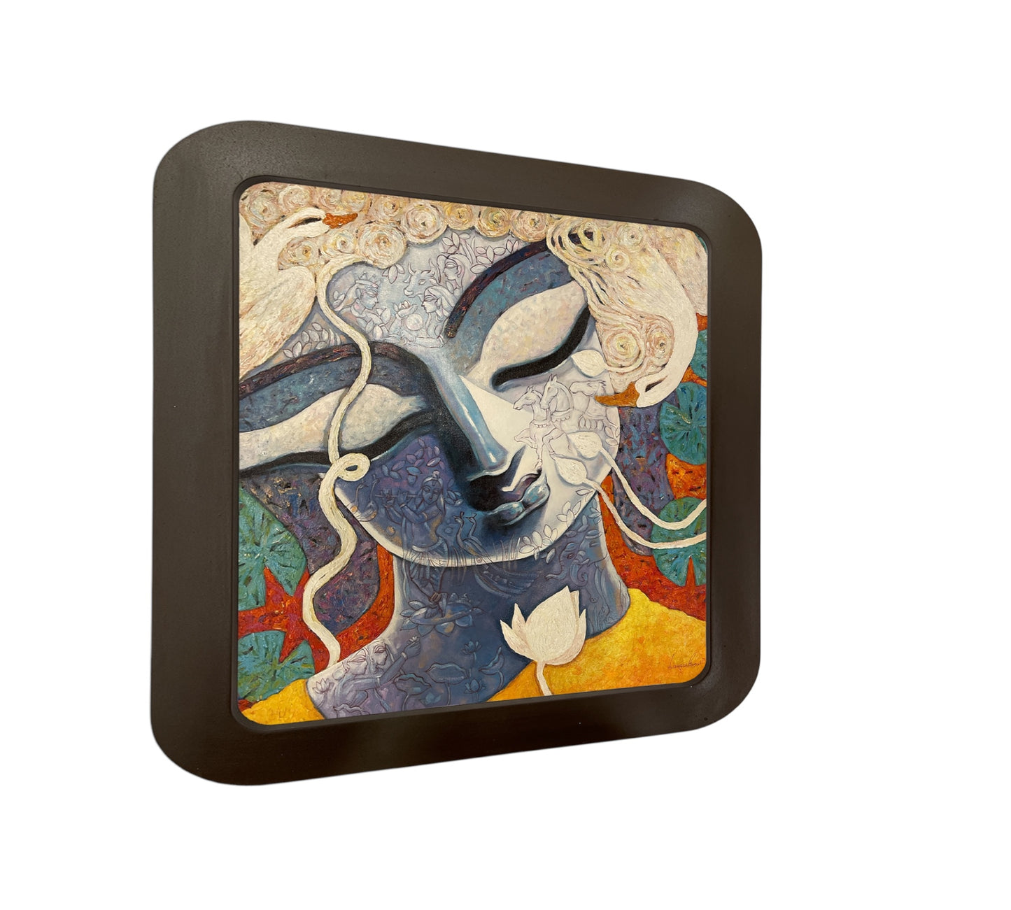 Radha Krishna & Swan Canvas