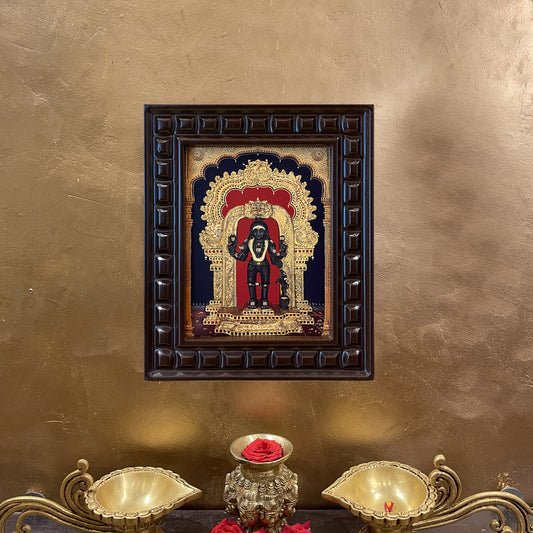 Gold Leafed Kala Bhairava in Wooden Frame