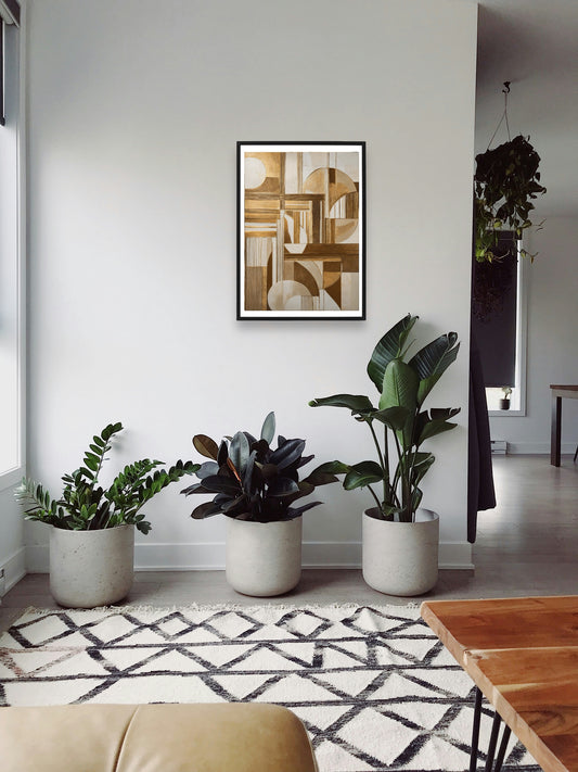 Original Acrylic Painting Harmony in Neutrals : Beige, White, Grey Painted on Canvas - without frame