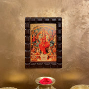 Lalitha Tripura Sundari Gold Leafed Art in Wooden Frame (6L X 8H inches)
