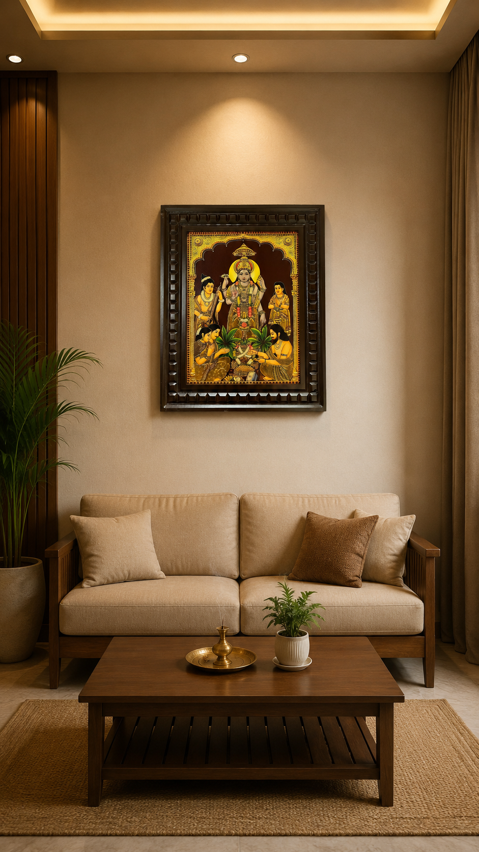 SatyaNarayana Gold Leaf Art | Traditional Pooja Room Wall Decor