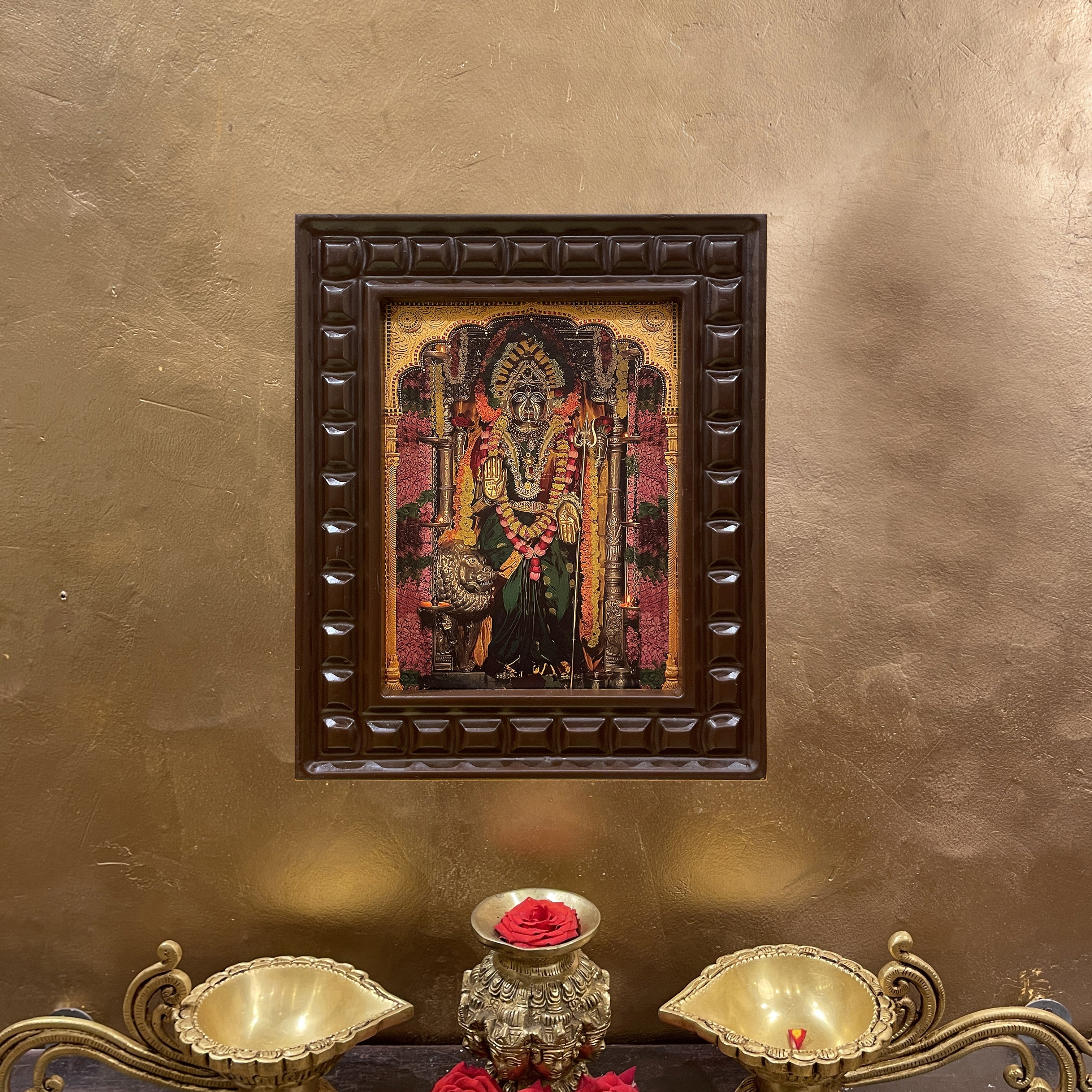 Gold Leafed Mangala Devi in Wooden Frame