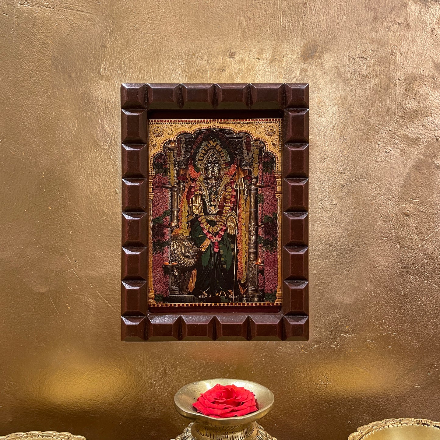 Gold Leafed Mangala Devi in Wooden Frame