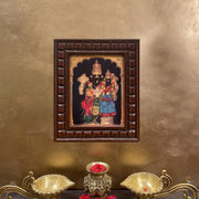 Lakshmi Narasimha Gold Leafed Art in Wooden Frame
