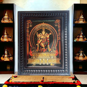 Gold Leafed Art Natraj With Wooden Frame