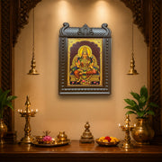 Om Sakthi Engineered Wooden Temple Frame | Premium Gold Leaf Artwork for Pooja Room | Luxury Hindu Wall Decor by ESTUDIO