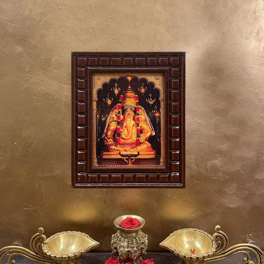 Pilayarpatti Vinayagar Gold Leaf Devotional Art Frame | Pillaiyarpatti Ganesha