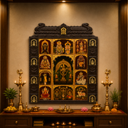 Premium Ashta Lakshmi Brass Wooden Temple Frame | Lord Shanmuga with Valli & Deivanai | Annamalaiyar Unnamulai Amman | Tirupati Balaji Padmavathi Lakshmi Wall Art
