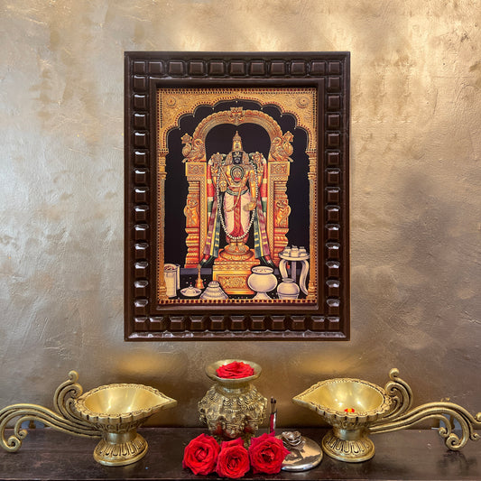 Prasanna Venkata Gold Leaf Art | Lord Venkateswara Wall Frame
