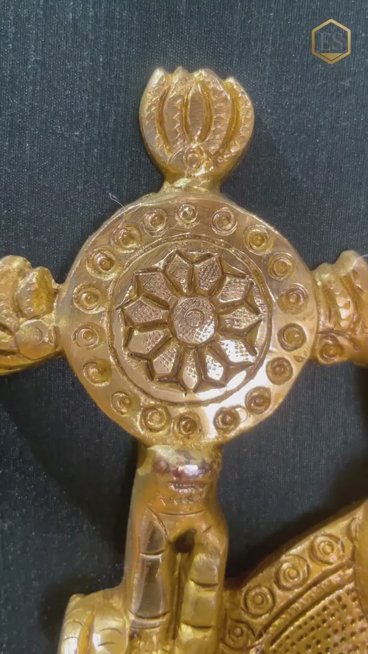 Load video: Tirupati Balaji Brass Luxury Green Silk Pooja Wall Frame with Gold Deity , Not Just a Frame… It’s Divine Art ✨