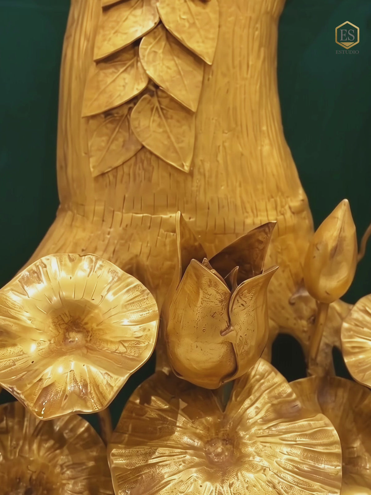 Load video: Brass Kalpavriksha Tree | 200 KG Brass, 6 Birds &amp; Rosewood Frame Luxuy