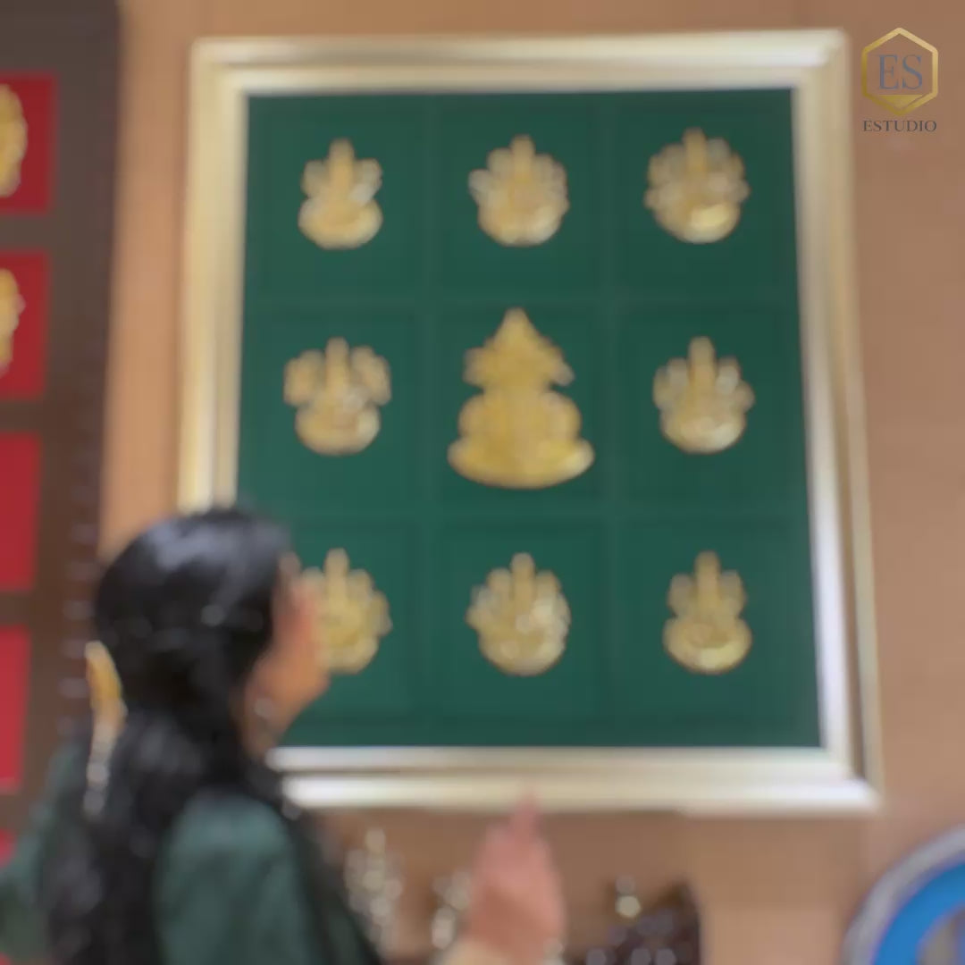 Load video: Ashta Lakshmi with Sacred Kalash Wall Frame – Divine Symbol of Prosperity, Wealth &amp; Blessings