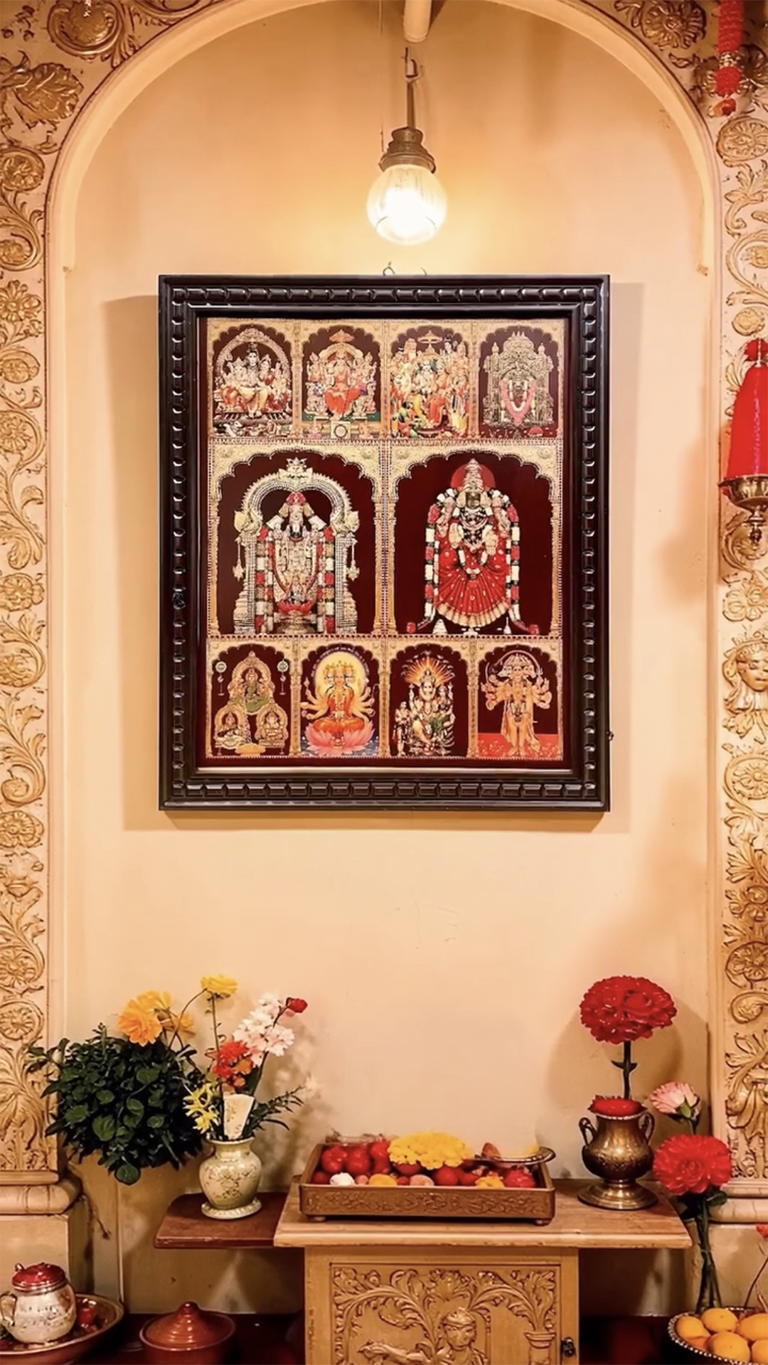 Load video: 9 Gods In One Frame, Gold Leaf Art | Premium Engineered Wooden Frame.