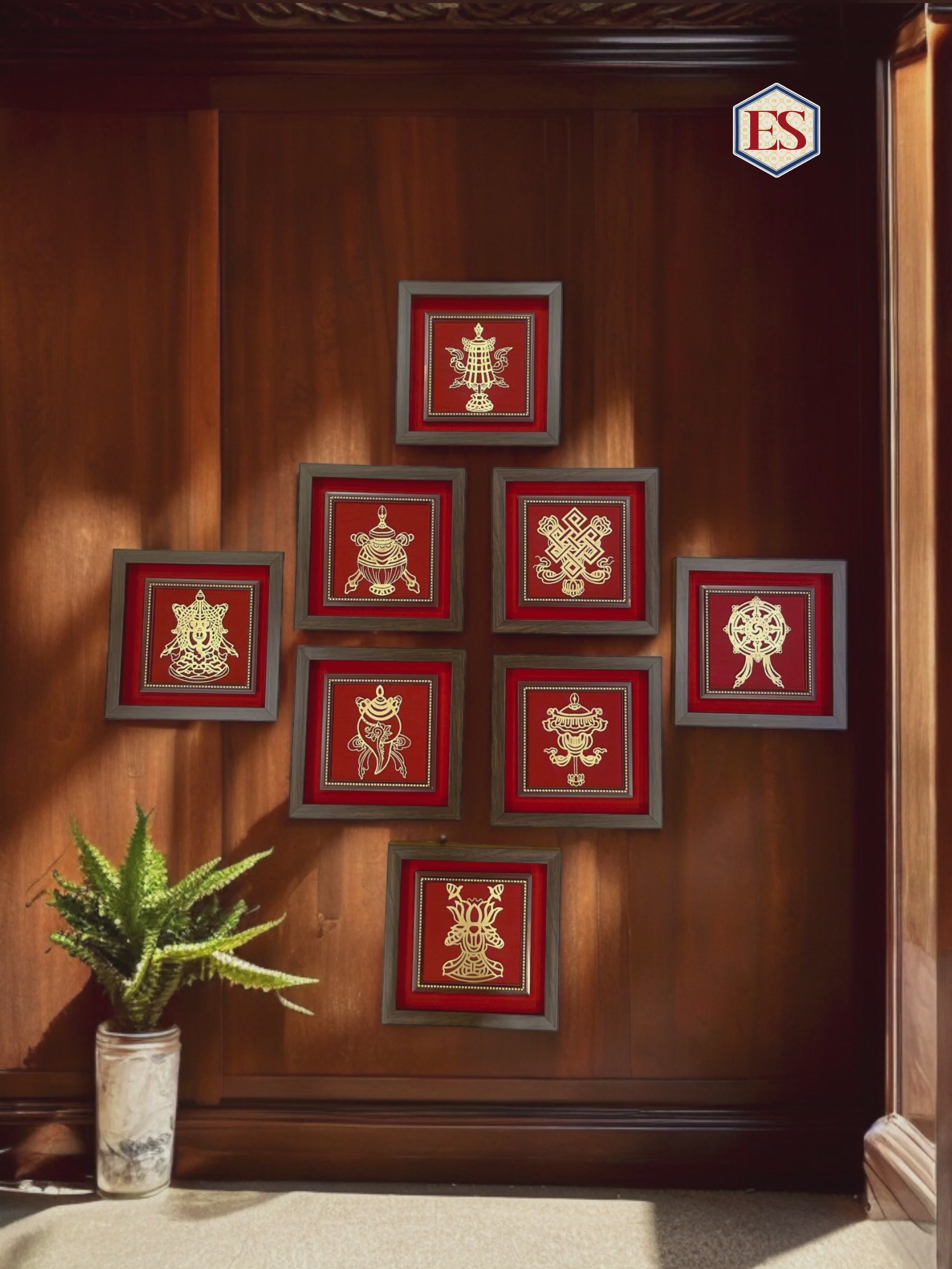 Load video: Set of Eight Auspicious Ashtamangala