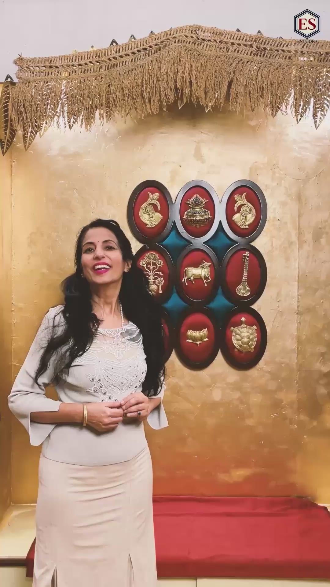 Load video: 9 Brass Auspicious symbols set