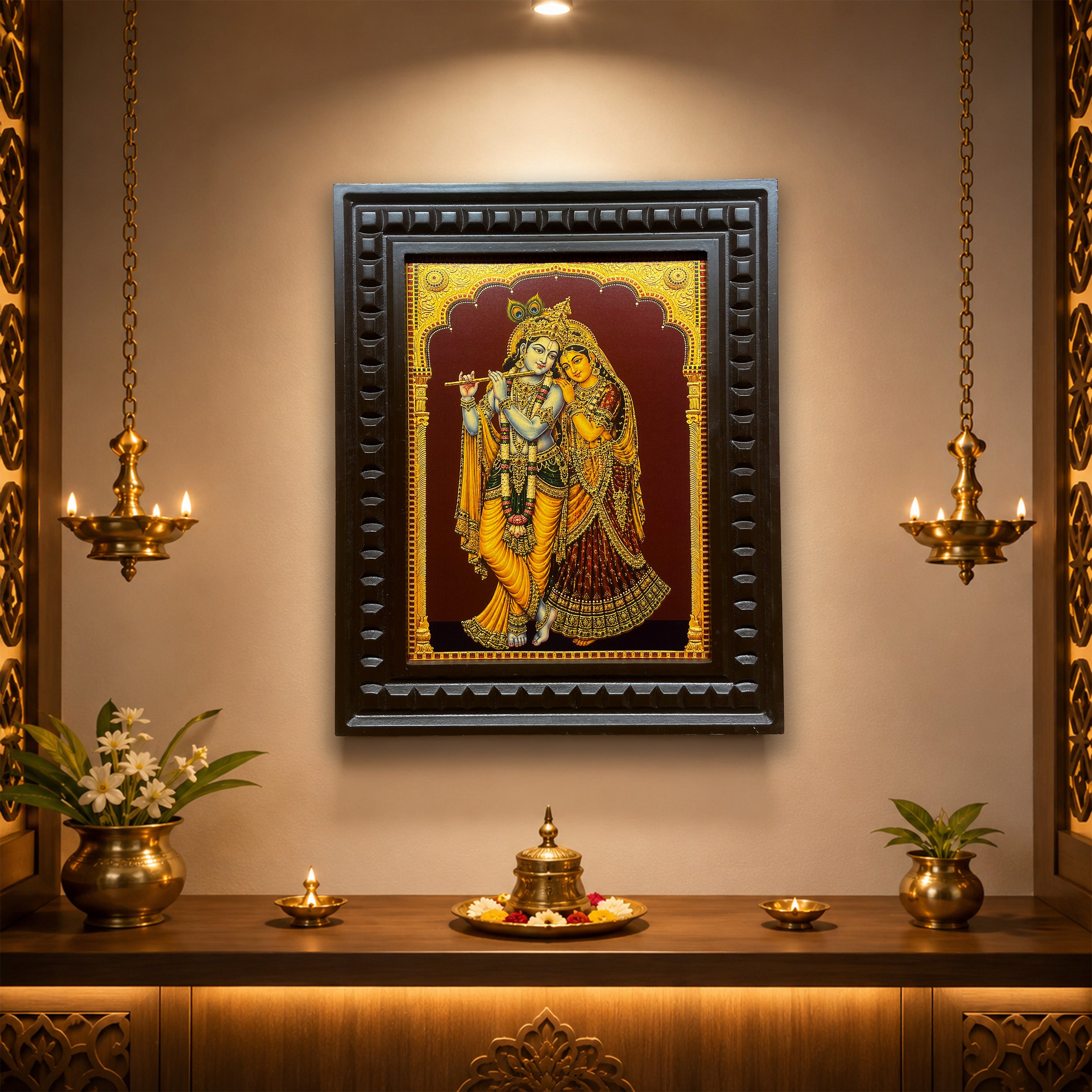 Radha Krishna Gold Leaf Art | Luxury Wall Art & Home Decor – ESTUDIO