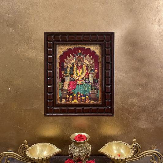 Salem Mariamman Gold Leaf Art | Traditional Amman Devotional Wall Frame