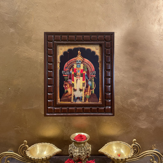 Sangali Andhavan Gold Leafed Art | Guardian Deity Wall Frame for Pooja Room