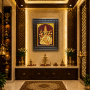 Saraswati Gold Leaf Art with Divine Swan | Premium Engineered Wooden Frame
