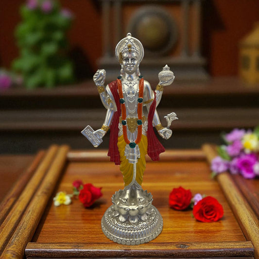 Dhanvantri Silver Finish Statue