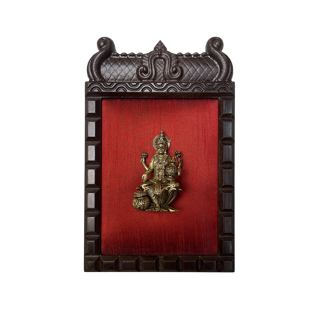 17 Gods Brass Frame Wall Décor | Premium Engineer Wooden Frame with Red Silk Backdrop | (Per Frame Price 9,555)