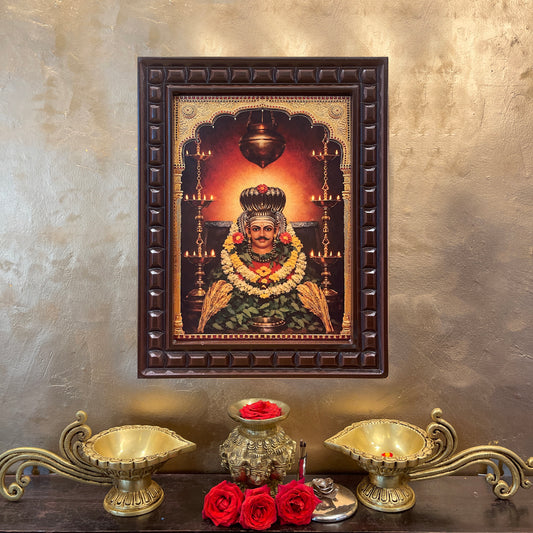 Sri Siddeshwara Gold Leaf Art in Wooden Frame