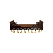 Rosewood Traditional Wooden Wall Shelf with Brass Bells – Elegant Décor for Home & Office