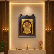 Tirupati Balaji Engineered Wooden Temple Frame | Premium Gold Leaf Artwork for Home Temple & Wall Decor