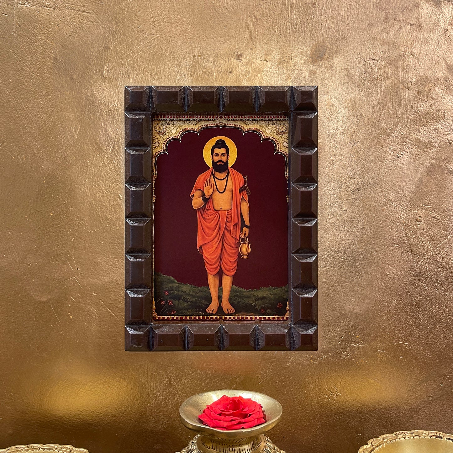 Thipperudra Swamy Gold Leaf Art in Wooden Frame