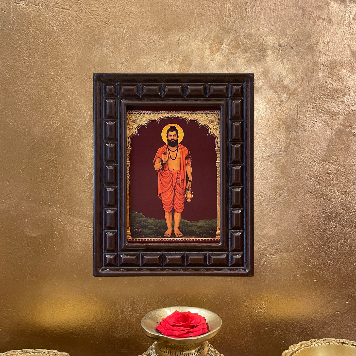 Thipperudra Swamy Gold Leaf Art in Wooden Frame