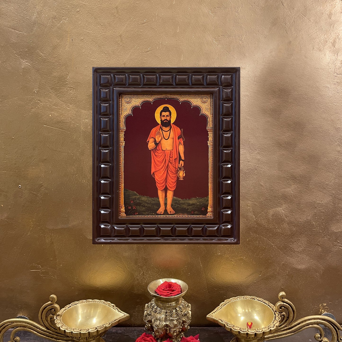 Thipperudra Swamy Gold Leaf Art in Wooden Frame