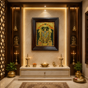 Tirupati Balaji Tanjore Painting | Traditional Gold Leaf Art with Rosewood Frame