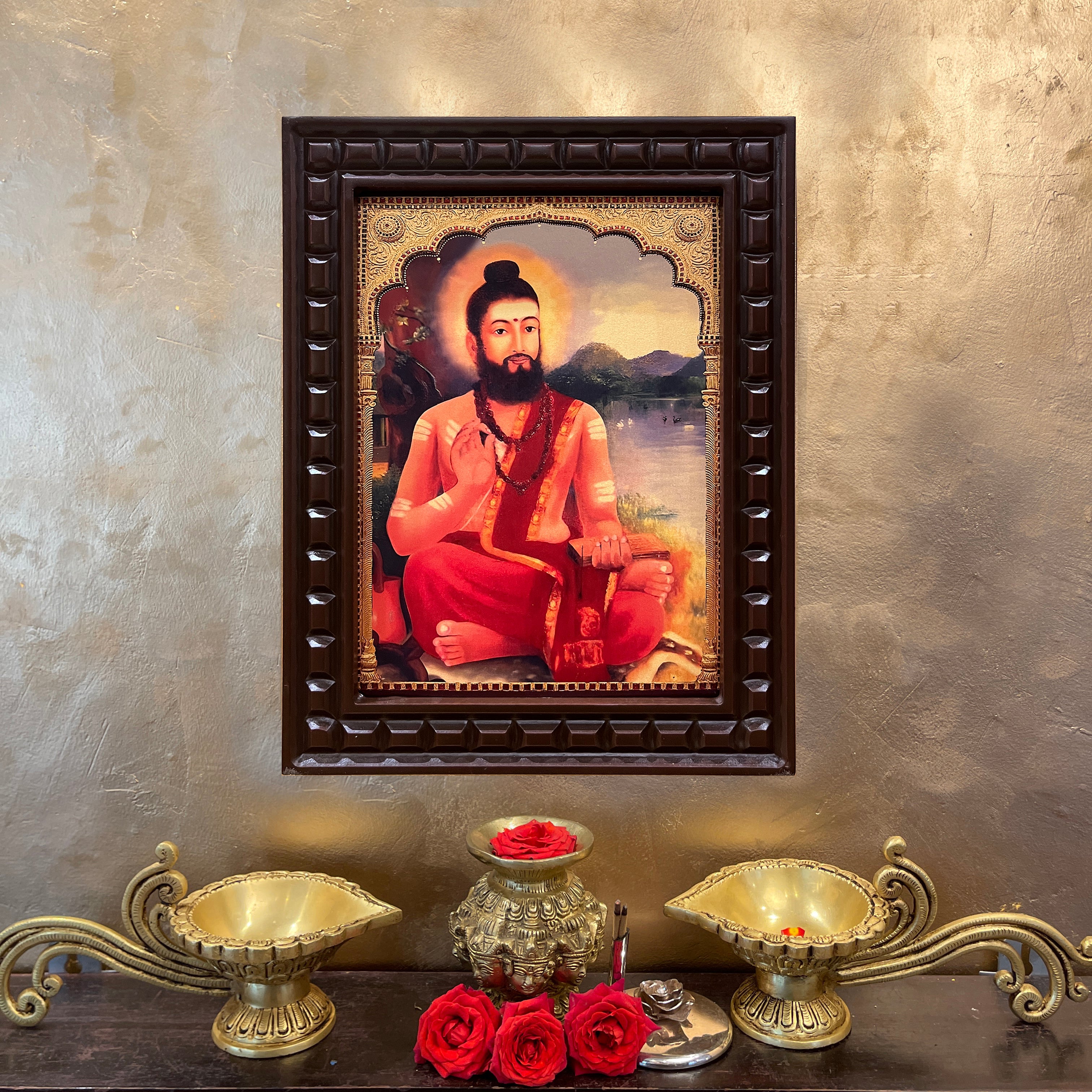 Gold Leafed Sage Yajnavalkya in Wooden Frame