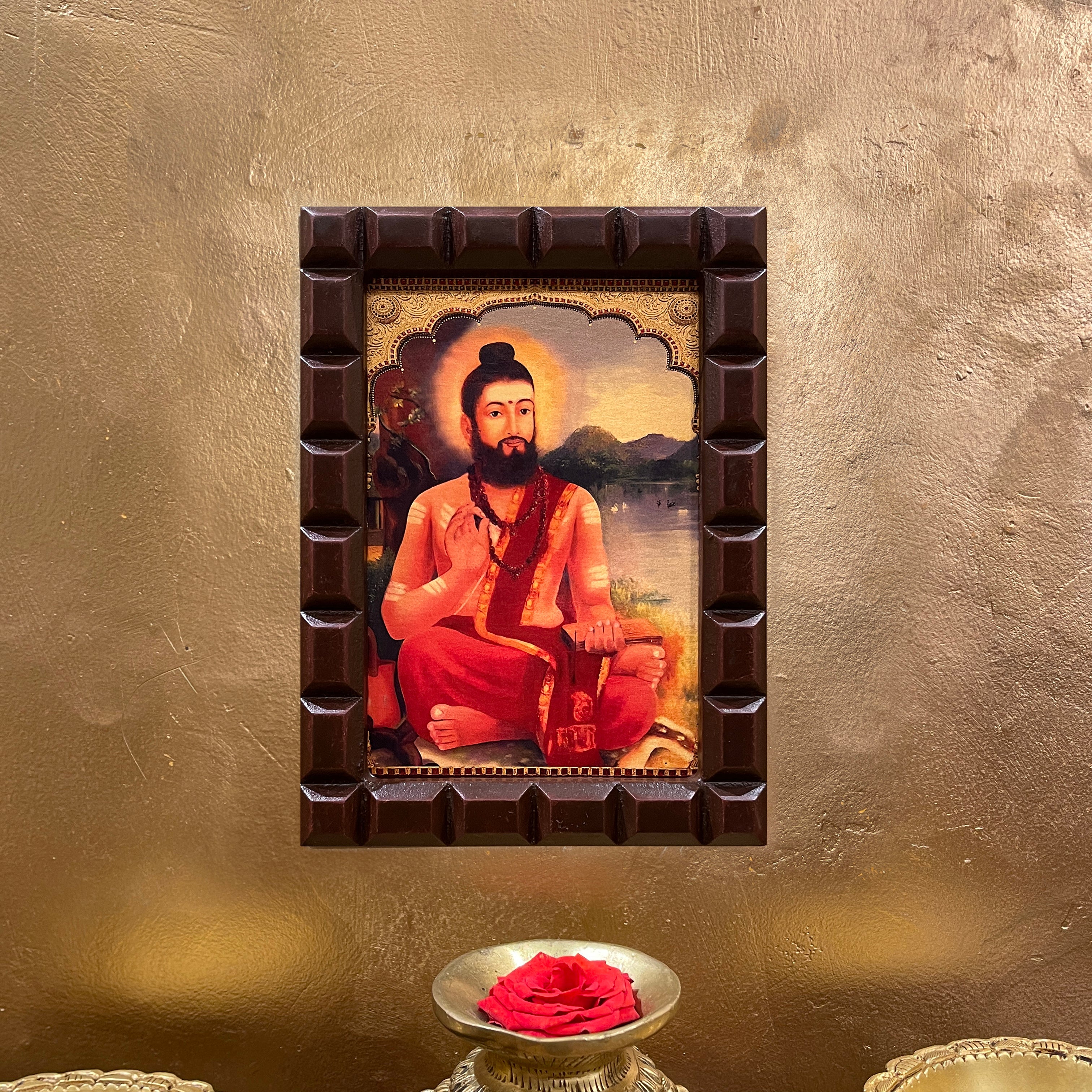 Gold Leafed Sage Yajnavalkya in Wooden Frame
